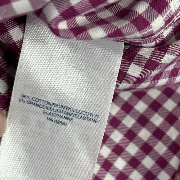 Lands End Button Down Shirt Mens M 15-15.5 Red Gingham Check Traditional Fit - Picture 7 of 10
